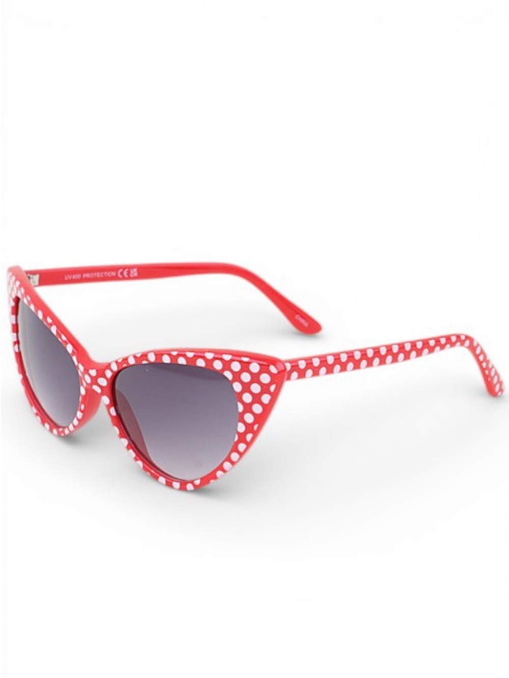 Red Polka Dot Cat Eye Sunglasses - Women Accessories